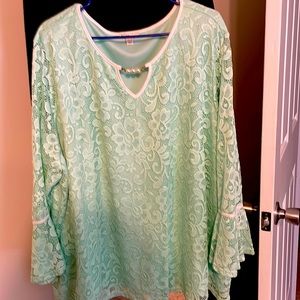 Plus size lime green dressy top